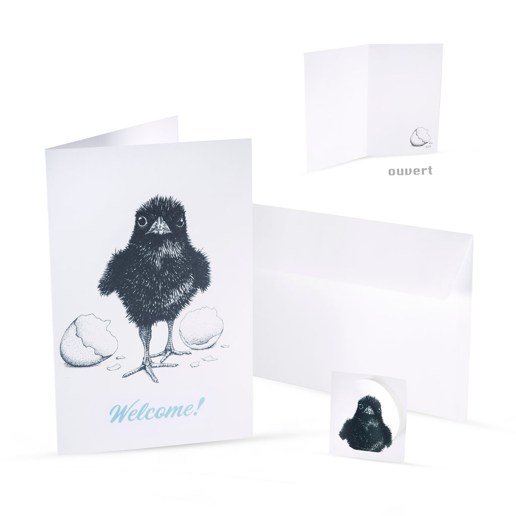 BLACK BIRDY greeting card